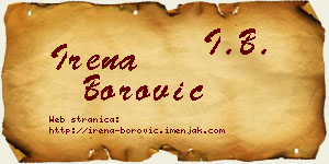 Irena Borović vizit kartica